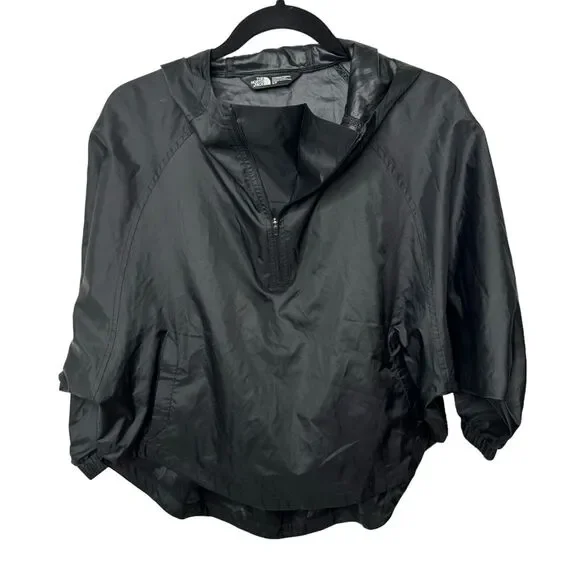The North Face Pullover Jacket Windbreaker Women Hooded Black Logo Pockets Small - Picture 10 of 11